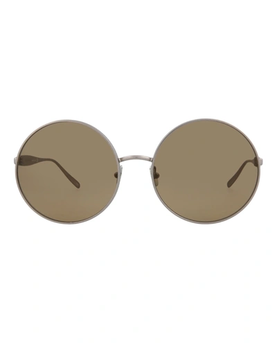 Shop Alaïa Round-frame Metal Sunglasses In Multi