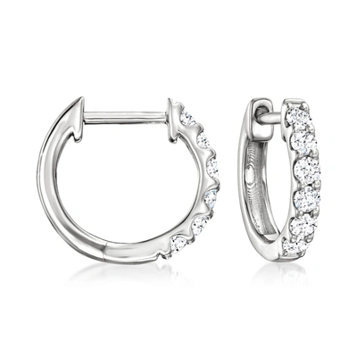 Ross-simons Lab-grown Diamond Hoop Earrings In Sterling Silver In White