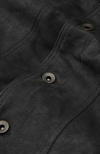 John Varvatos Andrew Sheepskin Leather Trucker Jacket In Black