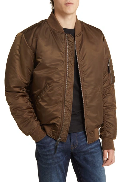 Shop Schott Water Resistant Ma-1 Flight Jacket In Brown