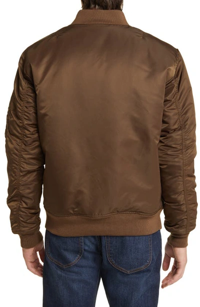 Shop Schott Water Resistant Ma-1 Flight Jacket In Brown