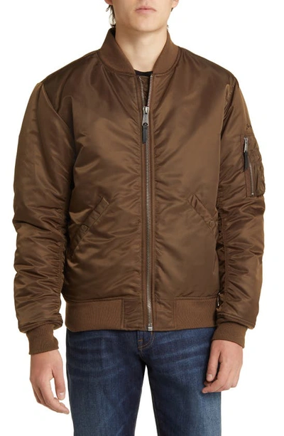 Shop Schott Water Resistant Ma-1 Flight Jacket In Brown