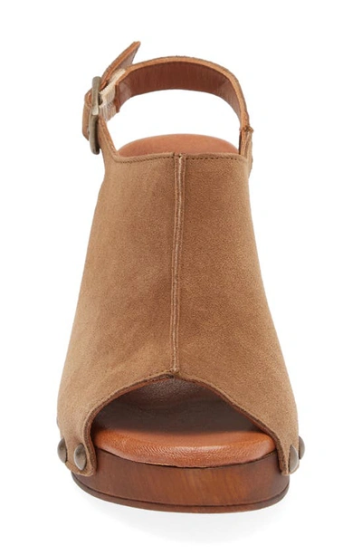 Shop Cordani Winnie Slingback Sandal In Camoscio Sigaro