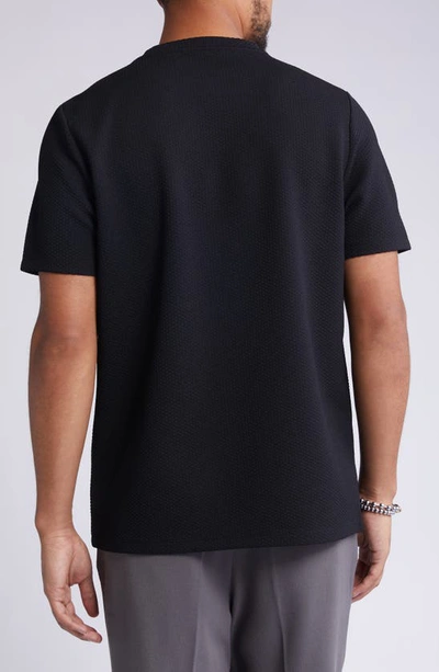 Shop Open Edit 3d Texture T-shirt In Black