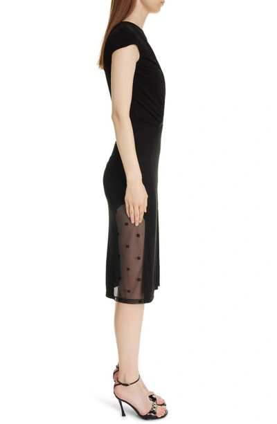 Shop Givenchy 4g Mixed Media Sheath Dress In Black