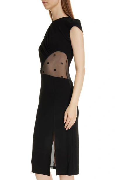 Shop Givenchy 4g Mixed Media Sheath Dress In Black