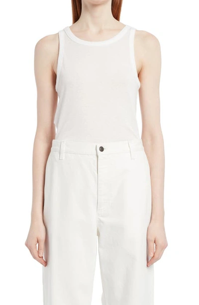 Shop The Row Frankie Rib Organic Cotton Tank Top In White