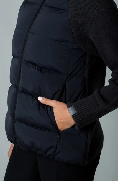 Shop Capranea Acletta Knit Contrast Puffer Jacket In Black