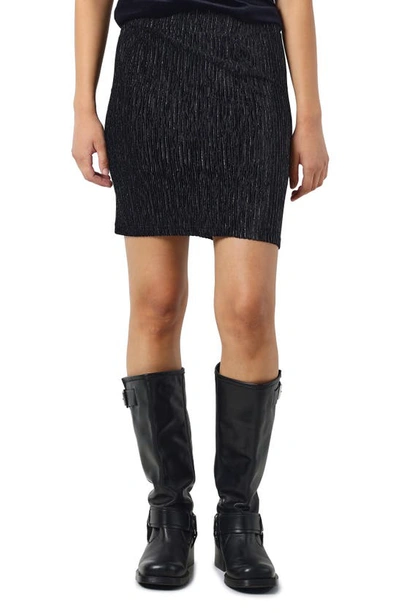 Shop Noisy May Fryd Metallic Stripe Pencil Skirt In Black
