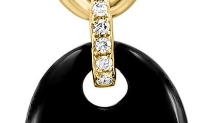 Shop Effy 14k Yellow Gold Pavé Diamond & Oval Onyx Pendant Necklace In Black