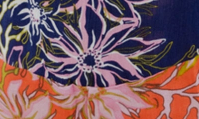 Saachi Floral Kaftan In Navy