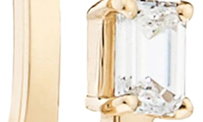 Shop Lana Solo Double Emerald-cut Diamond Hoop Earrings In Yellow Gold
