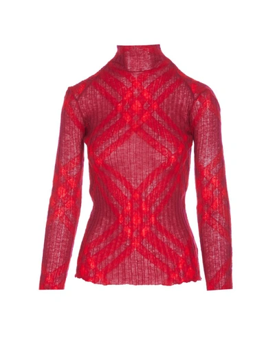 Shop Burberry Sweaters In Red