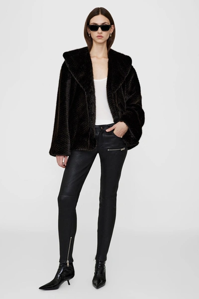 Shop Anine Bing Hilary Jacket In Black And Brown