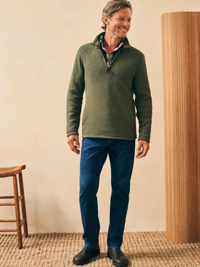 Shop Faherty Sweater Fleece Quarter Zip In Maine Forest