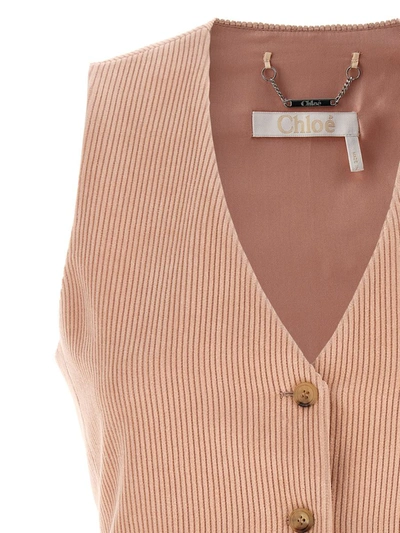 Shop Chloé Corduroy Vest In Pink
