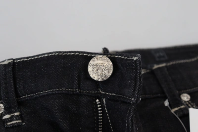 Acht Black Washed Mid Waist Tapered Women Casual Denim Women's Jeans In Black