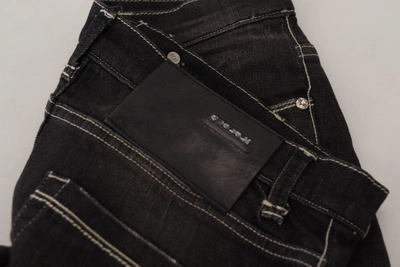 Acht Black Washed Mid Waist Tapered Women Casual Denim Women's Jeans In Black