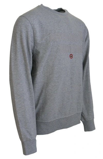 Shop Aeronautica Militare Elegant Gray Pullover Men's Sweater