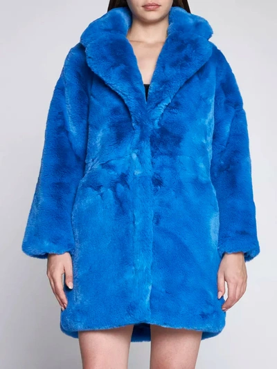 Shop Apparis Chic Sapphire Eco-fur Jacket – Unparalleled Women's Warmth In Blue