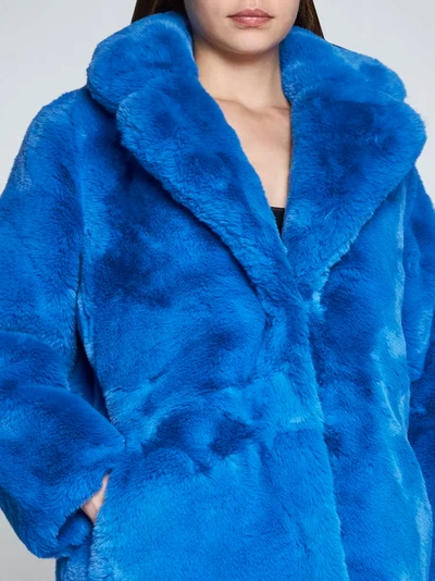 Shop Apparis Chic Sapphire Eco-fur Jacket – Unparalleled Women's Warmth In Blue