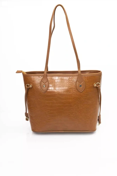 Shop Baldinini Trend Chic Golden Detail Brown Shoulder Women's Bag