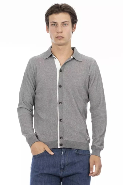 Shop Baldinini Trend Elegant Long Sleeved Cotton Men's Shirt In Gray