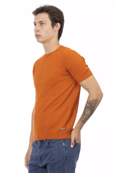 Shop Baldinini Trend Chic Orange Short Sleeve Cotton Men's Sweater