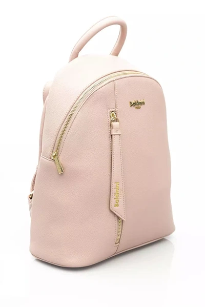 Shop Baldinini Trend Chic Pink Backpack With Golden Women's Accents