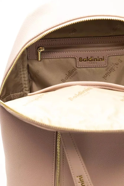 Shop Baldinini Trend Chic Pink Backpack With Golden Women's Accents