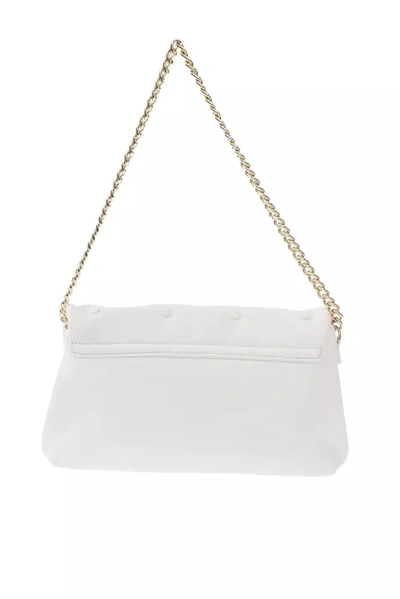 Shop Baldinini Trend Elegant White Leather Shoulder Bag With Golden Women's Accents