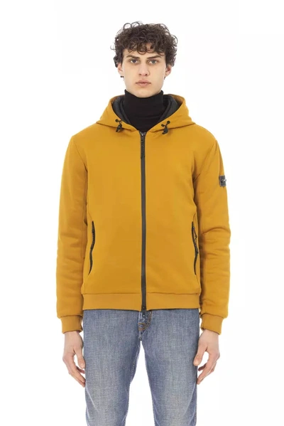 Shop Baldinini Trend Elegant Yellow Short Hooded Men's Jacket