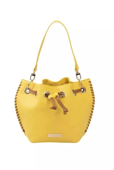 Shop Baldinini Trend Chic Sunshine Yellow Shoulder Bag With Golden Women's Accents