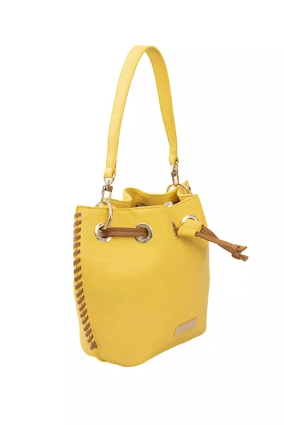 Shop Baldinini Trend Chic Sunshine Yellow Shoulder Bag With Golden Women's Accents