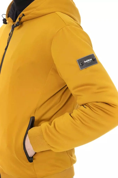 Shop Baldinini Trend Elegant Yellow Short Hooded Men's Jacket