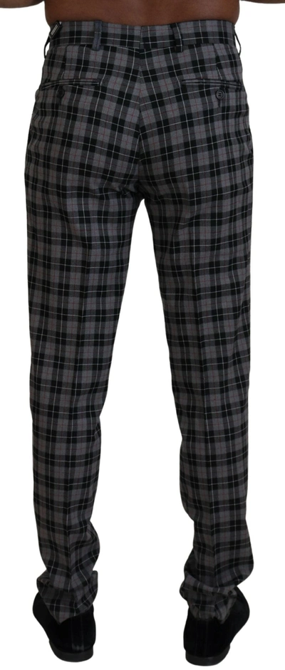 Shop Bencivenga Elegant Gray Checked Gentleman's Men's Chinos In Gray Patterned