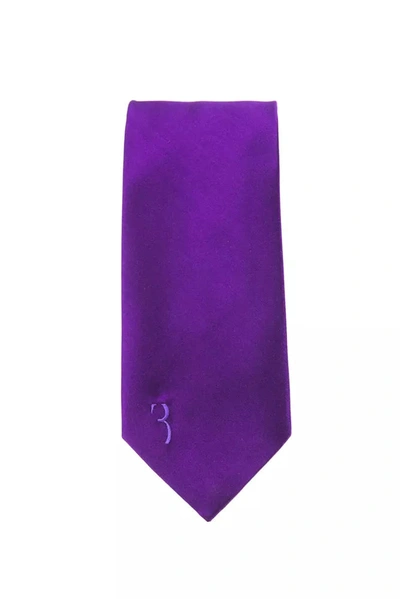 Shop Billionaire Italian Couture Elegant Purple Embroidered Sisal Men's Tie