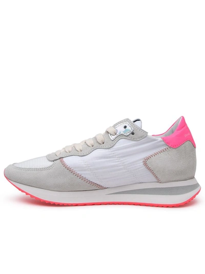 Shop Philippe Model Trpx White Tech Fabric Sneakers
