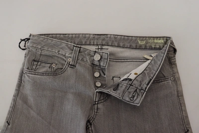 Care Label Gray Washed Cotton Skinny Women Casual Denim Jeans In Gray