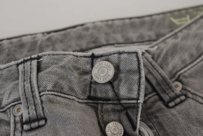 Care Label Gray Washed Cotton Skinny Women Casual Denim Jeans In Gray