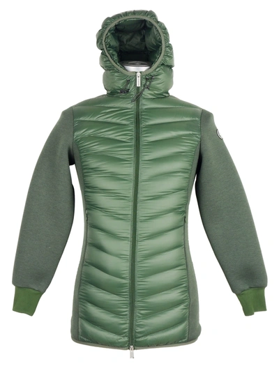 Shop Centogrammi Elegant Hooded Long Down Jacket In Dark Women's Green