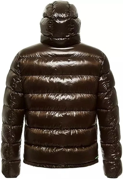 Shop Centogrammi Reversible Hooded Down Jacket In Brown And Men's Black