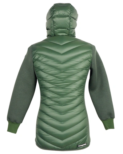 Shop Centogrammi Elegant Hooded Long Down Jacket In Dark Women's Green