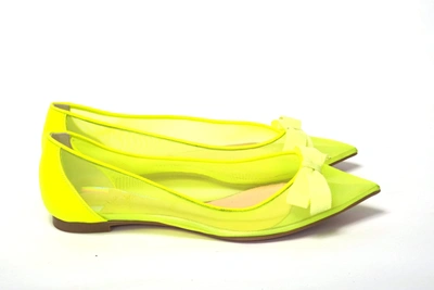 Shop Christian Louboutin Fluro Yellow Flat Point Toe Women's Shoe