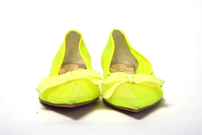 Shop Christian Louboutin Fluro Yellow Flat Point Toe Women's Shoe