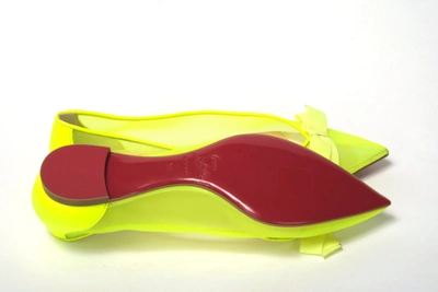 Shop Christian Louboutin Fluro Yellow Flat Point Toe Women's Shoe