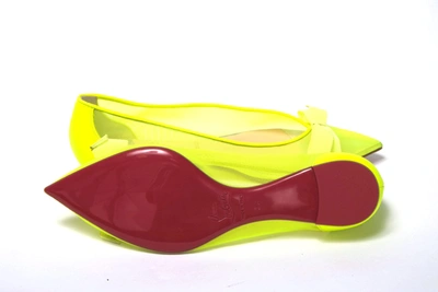 Shop Christian Louboutin Fluro Yellow Flat Point Toe Women's Shoe