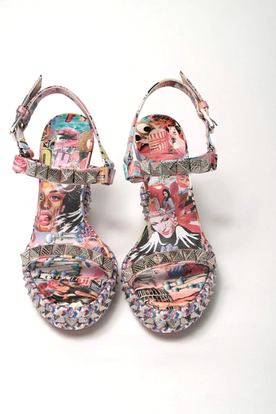 Shop Christian Louboutin Multicolor Pyraclou 110 Patent High Heel Women's Wedge