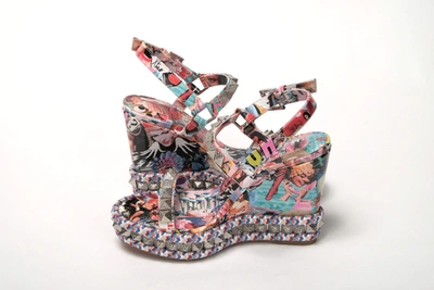Shop Christian Louboutin Multicolor Pyraclou 110 Patent High Heel Women's Wedge