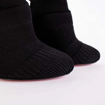 Shop Christian Louboutin Noemi 100 Black Tricot Ankle Women's Boot